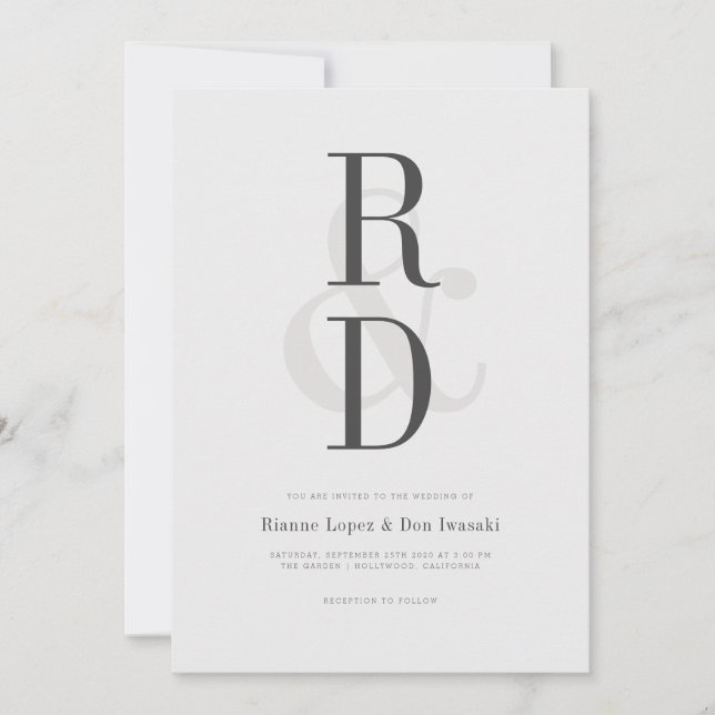 Invitación a la Invitación Boda moderna (Anverso)