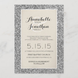 Invitación a la Invitación de Boda Purpurina plate