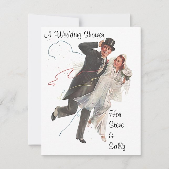 Invitación a la Invitación de ducha de bodas antig (Anverso)