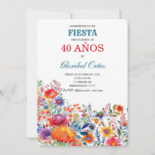 Invitación a la Invitación de Fiesta 40 Años Mujer
