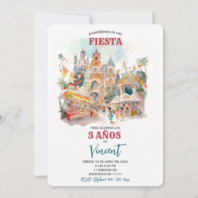 Invitación a la Invitación de Fiesta 40 Años Mujer (Anverso)