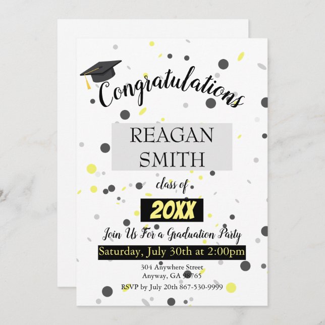 Invitación a la Invitación de graduación (Anverso / Reverso)