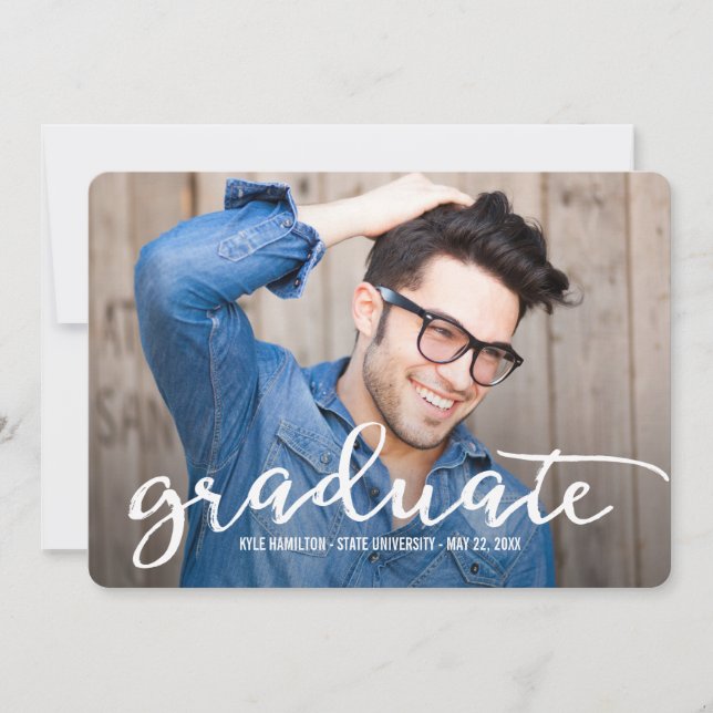 Invitación a la Invitación de graduación de trazos (Anverso)