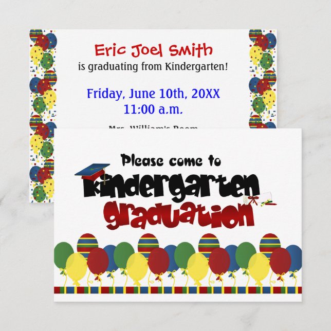 Invitación a la Invitación de Graduación en Jardin (Anverso / Reverso)