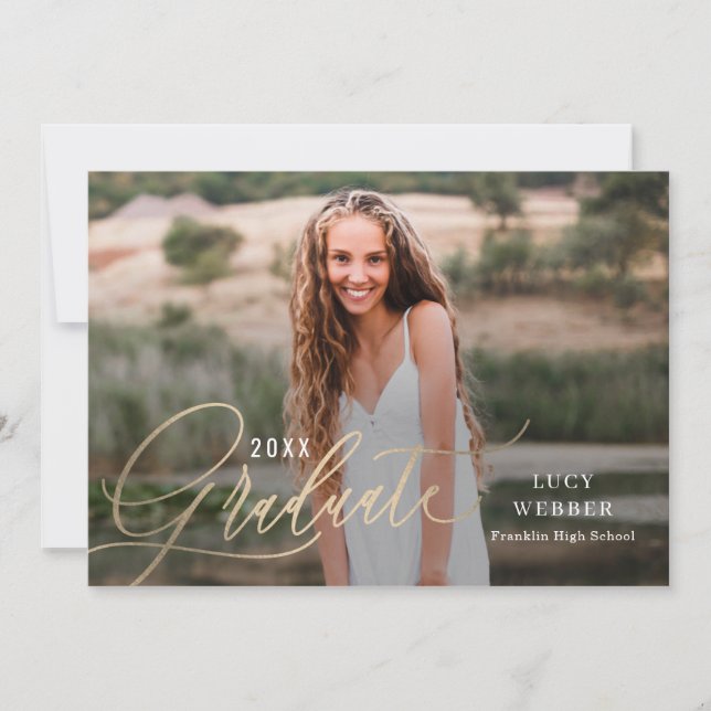 Invitación a la Invitación de graduación finamente (Anverso)