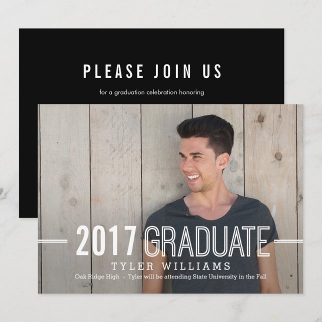 Invitación a la Invitación de graduación indefinid (Anverso / Reverso)