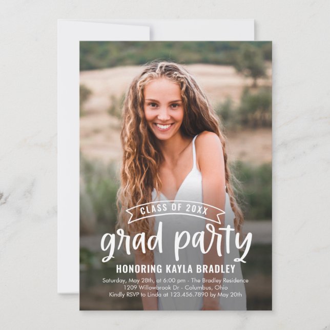 Invitación a la Invitación de graduación por super (Anverso)