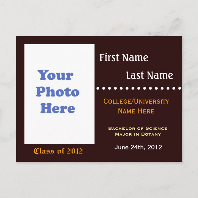 Invitación a la invitación de graduación universit (Anverso)