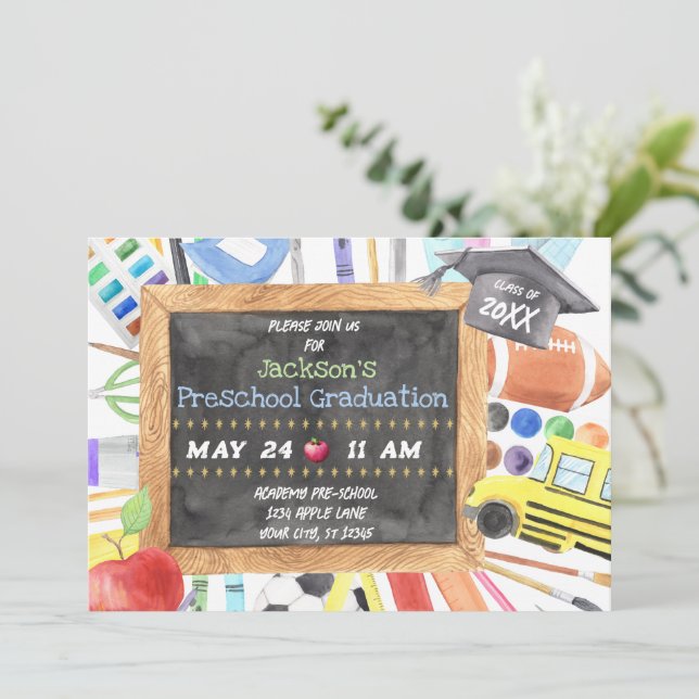 Invitación a la Invitación de la ceremonia de grad (Anverso de pie)