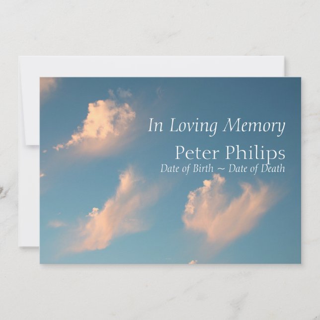 Invitación a la Invitación funeraria Face Cloud 1 (Anverso)