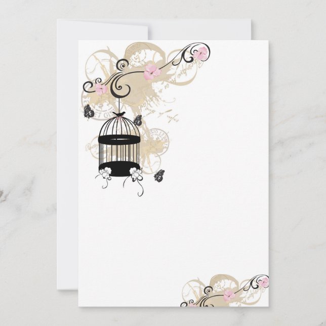 Invitación a la jaula de aves de época (Anverso)