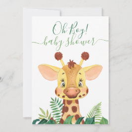 Invitación a la jirafa de Baby Shower Jungle
