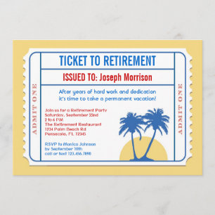 Invitación a la jubilación con estilo de tickets