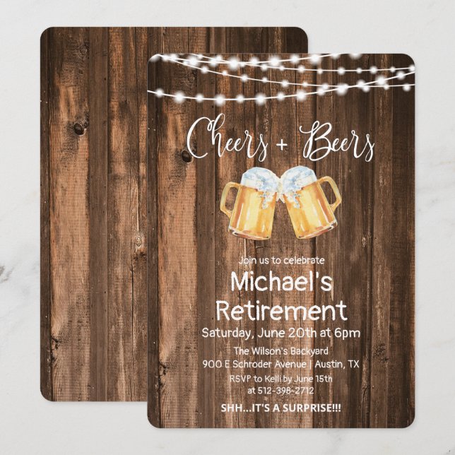 Invitación a la Jubilación de Alegres y Cervezas (Anverso / Reverso)