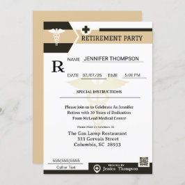 Invitación a la jubilación de almohadillas de pres