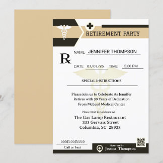 Invitación a la jubilación de almohadillas de pres