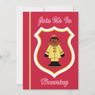 Invitación a la jubilación de bombero negro