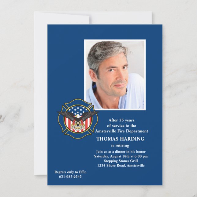 Invitación a la jubilación de Fireman (Anverso)