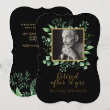 Invitación a la jubilación de FOTO Hojas de oro ne