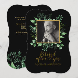Invitación a la jubilación de FOTO Hojas de oro ne