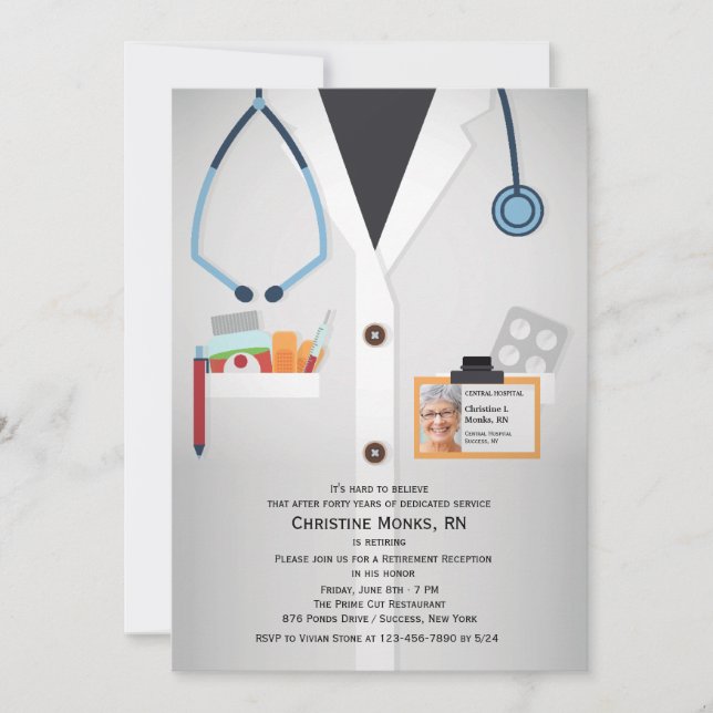 Invitación a la jubilación de fotos del personal m (Anverso)