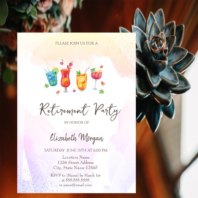 Invitación a la jubilación de frutas de cócteles (Subido por el creador)