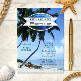 Invitación a la jubilación de la silla de playa tr