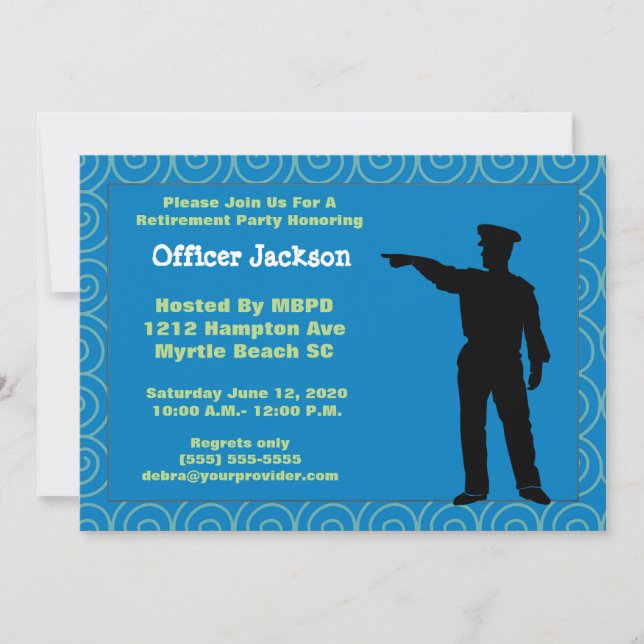 Invitación a la jubilación de los oficiales de pol (Anverso)