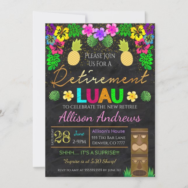  Invitación a la jubilación de Luau (Anverso)