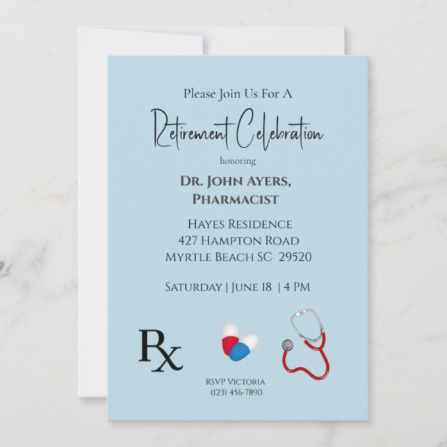 Invitación a la jubilación de médicas (Anverso)