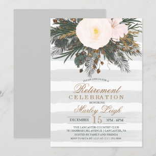 Invitación a la jubilación de Purpurinas florales