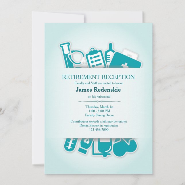 Invitación a la jubilación de suministros médicos (Anverso)