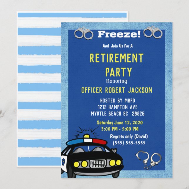 Invitación a la jubilación de un oficial de policí (Anverso / Reverso)