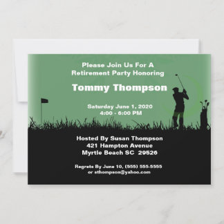 Invitación a la jubilación del golf
