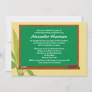 Invitación a la jubilación del profesor de pizarra