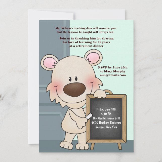 Invitación a la jubilación del profesor profesor d (Anverso)