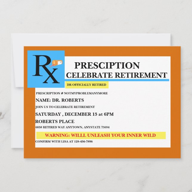 Invitación a la jubilación divertida | Cualquier c (Anverso)