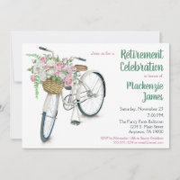 Invitación a la jubilación floral en bicicleta Dam