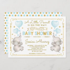 Invitación a la jungla Baby Shower Boy Elephant Bl