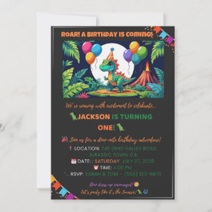 Invitación a la jungla jurásica - Editable