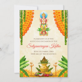 Invitación a la katha de Satya Narayan Pooja de Sa