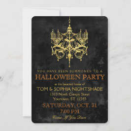 Invitación a la lámpara de araña de oro de Hallowe
