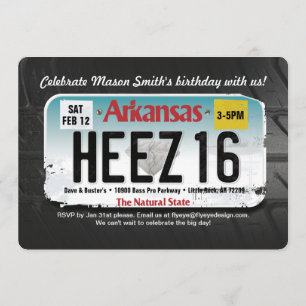 Invitación a la licencia de Arkansas por 16 cumple