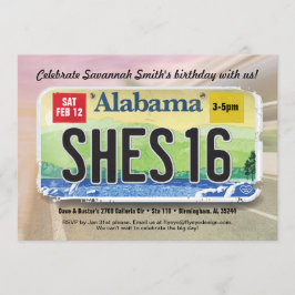 Invitación a la licencia de Chica 16º Bday Alabama