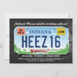 Invitación a la licencia de Indiana por 16 cumplea