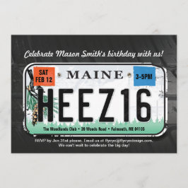 Invitación a la licencia de Maine de cumpleaños nú