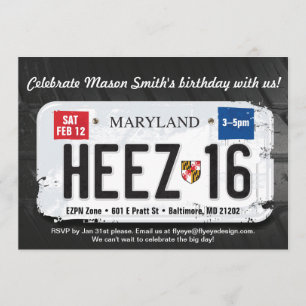 Invitación a la licencia de Maryland por 16 años d