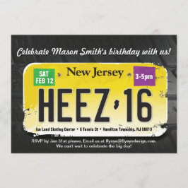 Invitación a la licencia de New Jersey por 16 cump