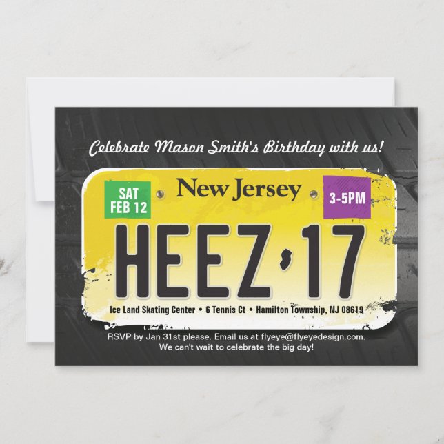 Invitación a la licencia de New Jersey por 17 años (Anverso)