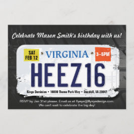 Invitación a la licencia de Virginia por 16 cumple